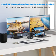 Load image into Gallery viewer, USB C Docking Station Dual 4K Monitor for MacBook Pro/Air, 4URPC 13-in-2 USB C Docking Station, USB C Dock with 2 HDMI, DP, 7 USB Ports, USB C PD 3.0, RJ45 Ethernet, 3.5mm Audio, Plug and Play
