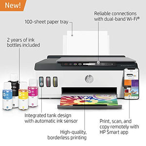 HP Smart Tank Plus 551 Wireless All-in-One Ink Tank Printer, up to 2 Years of Ink in Bottles, Mobile Remote Print, Scan, Copy, Works with Alexa (6HF11A)