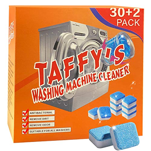 [32 Pack] Taffy's Washing Machine Cleaner Effervescent Tablets,Solid Washer Deep Cleaning Tablet, Triple Decontamination Remover with Natural Biological Formula, for Front and Top Load Machiners