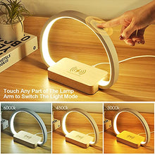 Load image into Gallery viewer, Bedside Table Lamp with USB Port, Table Light with Wireless Charger, Night Light with Touch Control 3 Color Modes&amp;Stepless Dimming for Reading, Bedside, Bedroom, Living Room, Nightstands, Office Use
