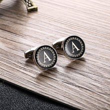 Load image into Gallery viewer, Udalyn Men's Fashion Stainless Steel Cufflinks Personalized 26 Alphabet Initial Letter Cufflinks Business Wedding Shirt Hanging A-Z
