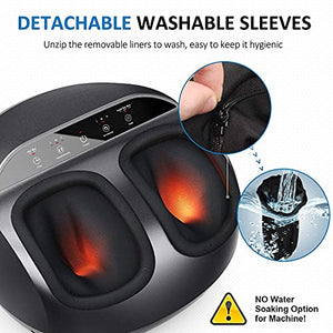 RENPHO Foot Massager Machine with Remote, Upgraded Full Cover Heat, Shiatsu Deep Kneading, Multi-Level Settings, Delivers Relief for Tired Muscles and Plantar Fasciitis, Fits up to US Men Feet Size 12
