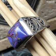 Load image into Gallery viewer, Gorgeous Purple Copper Turquoise 925 Sterling Silver Men&#39;s Ring Size 8.75, 9, 9.75, 10, 10.75, 11, 11.25, 11.75, 12, 12.25, 12.75, 13, 13.25, 13.75, 14
