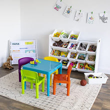 Load image into Gallery viewer, Humble Crew, Blue Table &amp; Red/Green/Yellow/Purple Kids Lightweight Plastic Table and 4 Chairs Set, Square
