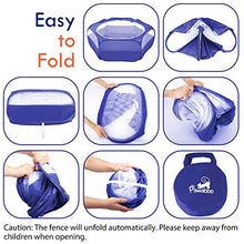 Load image into Gallery viewer, Pawaboo Small Animals Playpen, Waterproof Small Pet Cage Tent with Zippered Cover, Portable Outdoor Yard Fence with 3 Metal Rod for Kitten/Puppy/Guinea Pig/Rabbits/Hamster/Chinchillas, Indigo
