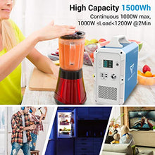 Load image into Gallery viewer, MAXOAK Portable Power Station BLUETTI EB150 1500Wh AC110V/1000W Camping Solar Generator Lithium Emergency Battery Backup with 2 AC outlet Pure Sinewave,DC12V,USB-C for Outdoor Road Trip Travel Fishing
