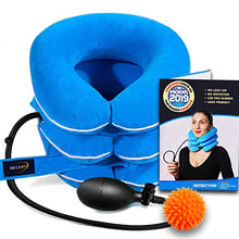 Load image into Gallery viewer, Cervical Neck Traction Device by NeckFix for Instant Neck Pain Relief - Adjustable Neck Stretcher Collar for Home Traction Spine Alignment [Model 2019] + Bonus (12-17 inch)
