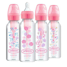 Load image into Gallery viewer, Dr. Brown&#39;s Options+ Baby Bottles, 8 oz/250ml, Narrow Bottle, Pink Floral Designs, 4 Pack
