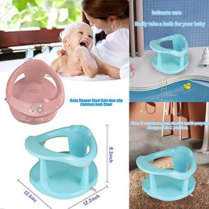 Baby Bath Seat,Baby Bath Chair, Newborn Shower Seat Bathtub Seat Cushion Children's Wrap-Around Shower Chair (6-18 Months)(White)
