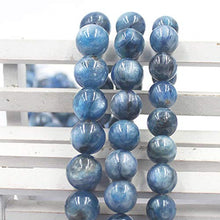 Load image into Gallery viewer, SR BGSJ Jewelry Making Craft Natural 10-11mm AA Grade Round Blue Kyanite Beads Gemstone Spacer Seed Beads Strand 15"
