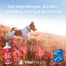 Load image into Gallery viewer, Salmon Oil for Dogs &amp; Cats, Fish Oil Omega 3 EPA DHA Liquid Food Supplement for Pets, All Natural, Supports Healthy Skin &amp; Coat, Joint &amp; Bone Health, Natural Allergy &amp; Inflammation Defense, 32 oz
