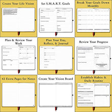 Load image into Gallery viewer, The Phoenix Journal - Best Daily Goal Planner, Organizer, Calendar for Goal Setting, Gratitude, Happiness, Productivity - Vision Board &amp; Habit Tracking - 12 Weeks, Undated, Hardcover (Pink)

