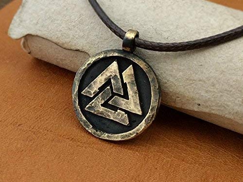 Viking Mens Necklace Norse Valknut Amulet Pendant Necklace Jewelry Viking Jewelry