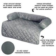 Load image into Gallery viewer, Furniture Protector Pet Cover for Dogs and Cats with Shredded Memory Foam filled 3-Sided Bolster Soft Plush Fabric by PETMAKER Â– 30Â” x 30.5Â” Gray
