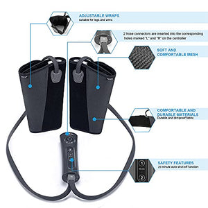 CINCOM Leg Massager for Circulation Air Compression Calf Wraps with 2 Modes 3 Intensities and Helpful for RLS and Edema