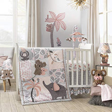 Load image into Gallery viewer, Lambs &amp; Ivy Calypso 4-Piece Crib Bedding Set - Pink, Gray, Gold, Animals, Jungle
