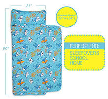 Load image into Gallery viewer, Bambino Bliss Kids Nap Mat with Removable Pillow - Soft, Lightweight Mats, Easy Clean Toddler Nap Pad for Preschool, Daycare, Kindergarten - Children Sleeping Bag (Shark)
