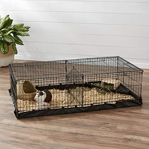 AmazonBasics Indoor-Outdoor Small Pet Habitat Cage with Canvas Bottom, with Divider, Black