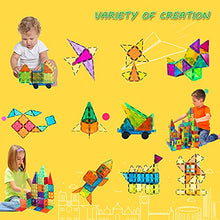 Load image into Gallery viewer, BMAG Magnetic Tiles, 3D Magnet Building Blocks for Kids Toddlers, Stacking Montessori Toys for Children, STEM Preschool Educational Learning Construction Toys for Boys Girls with 2 Cars
