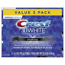 Load image into Gallery viewer, Crest 3D White, Charcoal Whitening Toothpaste, 4.1 oz, 3 Count
