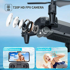 DEERC D20 Mini Drone for Kids with 720P HD FPV Camera Remote Control Toys Gifts for Boys Girls with Altitude Hold, Headless Mode, One Key Start Speed Adjustment, 3D Flips 2 Batteries, Silver