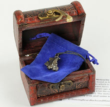 Load image into Gallery viewer, Dancing Bear Authentic Meteorite Pendant Necklace, Treasure Chest Box, Real Space Rock, Educational Card &amp; Certificate of Authenticity. Adjustable Cord, Campo Del Cielo, Argentina
