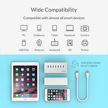 Load image into Gallery viewer, ORICO Aluminum 7 Port Super Speed USB3.0 Hub with 24W(12V/2A) Power Adapter and 3.3Ft. USB3.0 Cable Cord for iMac MacBook PC Laptop
