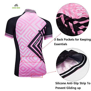 ZEROBIKE Women's Short Sleeve Cycling Jersey Jacket Cycling Shirt Quick Dry Breathable Mountain Clothing Bike Top