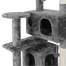 Load image into Gallery viewer, Nova Microdermabrasion 53 Inches Multi-Level Cat Tree Stand House Furniture Kittens Activity Tower with Scratching Posts Kitty Pet Play House (Grey)
