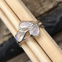 Load image into Gallery viewer, Natural Rainbow Moonstone 925 Solid Sterling Silver Ring Size 5.75, 6, 8, 8.75, 9
