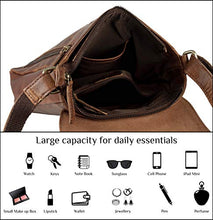 Load image into Gallery viewer, Mou Meraki Genuine Leather Brown Crossbody Purse and Handbags - Crossover Bag Over the Shoulder
