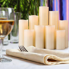 Load image into Gallery viewer, RY King Battery Operated Flameless Candles 4&quot; 5&quot; 6&quot; 7&quot; 8&quot; 9&quot; Set of 9 Real Wax Pillar LED Flickering Candles with Remote Control and Timer
