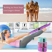 Load image into Gallery viewer, Hurdilen Resistance Bands Loop Exercise Bands,Workout Bands Hip Bands Wide Resistance Bands Hip Resistance Band for Legs and Butt,Activate Glutes and Thigh (Pink,Green,Purple)
