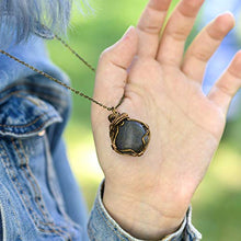 Load image into Gallery viewer, Real Raw Sapphire Pendant Necklace - Natural Blue Crystal Gemstone Virgo September Birthstone - 24 Inch - Unisex Birthday Gifts Anniversary Men Women Jewelry
