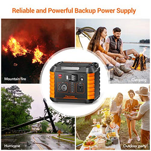 Portable Camping Generator, 330W/78000mAh Portable Power Station, CPAP Battery Power Supply,Solar Generator with110V AC, 12V/10A DC,QC3.0 &TypeC, Wireless Charger,SOS Light for Travel Home Emergency