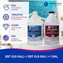 Load image into Gallery viewer, Clear Table Top Epoxy Resin That Self Levels, This is a 1 Gallon High Gloss (0.5 Gallon Resin + 0.5 Gallon Hardener) Kit That’s UV Resistant – It’s DIYER &amp; Pro Preferred with Minimal Bubbles
