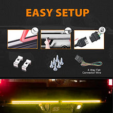 Load image into Gallery viewer, SS VISION Aluminum Triple Row Tailgate Light Bar- Bright LED Chips, Waterproof Plug-and-Play with 4-Way Flat Connector Wire, Red Brake, Sequential Turn signal, Strobe Light for Trucks Trailers
