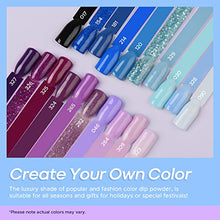 Load image into Gallery viewer, AZUREBEAUTY 31Pcs Dip Powder Nail Kit Starter, 20 Colors Purple Blue Glitter Dipping Powder Recycling Tray Essential Liquid Set with Base Top Coat Activator for French Dip Nails Art Manicure Set Beginner DIY Salon Women Gift
