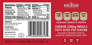 King Oscar Wild Caught Sardines in Extra Virgin Olive Oil, 3.75 Ounce (Pack of 4)