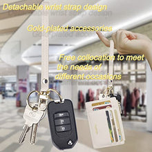 Load image into Gallery viewer, Wikavanli Women Slim Rfid Blocking Credit Card Case Holder Wristlet Zip ID Case Wallet Small Compact Leather Wallet Coin Purse with Keychain (Beige)
