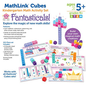 Learning Resources MathLink Cubes Kindergarten Math Activity Set: Fantasticals! 115 Pieces, Easter Toys for kids, Ages 5+ Kindergarten STEM Activities, Math Activity Set and Games for Kids, Mathlink Cubes Activity Set
