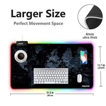 Load image into Gallery viewer, rnairni Extended RGB Gaming Mouse Pad, Extra Large Gaming Mouse Mat for Gamer, Waterproof Office Desktop Mat with 10 Lighting Mode, for PC Computer RGB Keyboard Mouse - 31.5'' x 15in x 4mm(Map)
