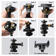 Load image into Gallery viewer, Webcam Stand and Phone Holder - Amada 25 inch Flexible Arm 360 Desk or Bed Gooseneck Mount Stand for Cell Phone 11 Pro XS Max XR X 8 7 6 Plus and Logitech C925e, C922x, C930e,C922,C930,C920,C615,Brio
