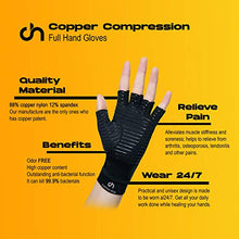 Load image into Gallery viewer, COPPER HEAL Arthritis Compression Gloves - Copper Glove for Rheumatoid Arthritis, Carpal Tunnel, RSI , Osteoarthritis &amp; Tendonitis - HALF Finger
