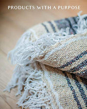 Load image into Gallery viewer, Mexican Blanket | Falsa Blanket | Authentic Hand Woven Blanket, Serape, Yoga Blanket | Perfect Beach Blanket, Navajo Blanket, Camping Blanket, Picnic Blanket, Saddle Blanket, Car Blanket (Sand)

