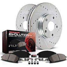 Load image into Gallery viewer, Power Stop K1364 Front Z23 Carbon Fiber Brake Pads with Drilled &amp; Slotted Brake Rotors Kit
