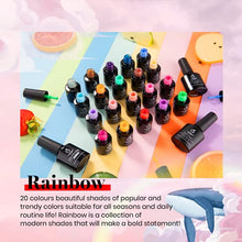 Load image into Gallery viewer, Beetles Pack of 20 Colors Rainbow Summer Gel Nail Polish Kit, Soak Off LED Lamp Gel Nail Polish Set Glitter Nude Gel Polish Starter Kit with Glossy &amp; Matte Top Gel Base Coat Kaleidoscope
