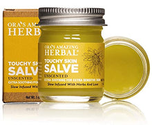 Load image into Gallery viewer, Touchy Skin Salve, Eczema Cream, Dry Skin, Eczema Treatment For Adults and Kids, Calendula Cream, Dermatitis, Dry Hands, Cuticles, Knuckles, Heels, Calendula Ointment, Ora’s Amazing Herbal
