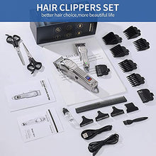 Load image into Gallery viewer, Hair Clippers for Men Full Metal Cordless Close Cutting T-Blade Trimmer Kit with LED Display Professional Hair Cutting Kit Beard Trimmer Barbers Men Women Kids Clipper Set Rechargeable Grooming Kit
