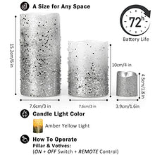 Load image into Gallery viewer, FURORA LIGHTING LED Flameless Candles with Remote – Battery-Operated Flameless Candles Bulk Set of 8 Fake Candles – Small Flameless Candles &amp; Christmas Centerpieces for Tables, Silver Glittery
